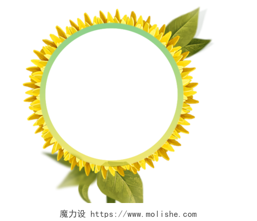 圆形向日葵镜框素材